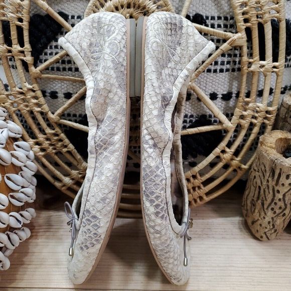 Sam Edelman Felicia Ballet Flats Snake Print Leather Career Comfort Womens 8.5M - Picture 4 of 13